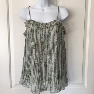 Lauren Conrad Tank Top Medium Floral Green